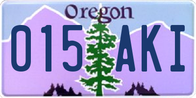 OR license plate 015AKI