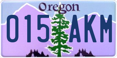 OR license plate 015AKM