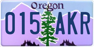 OR license plate 015AKR