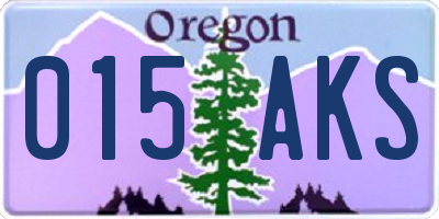 OR license plate 015AKS
