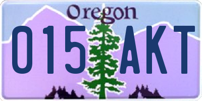 OR license plate 015AKT