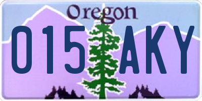 OR license plate 015AKY
