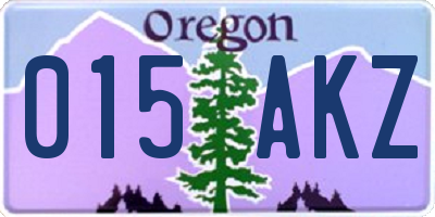 OR license plate 015AKZ