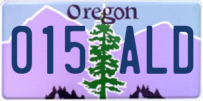 OR license plate 015ALD