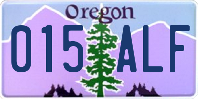 OR license plate 015ALF