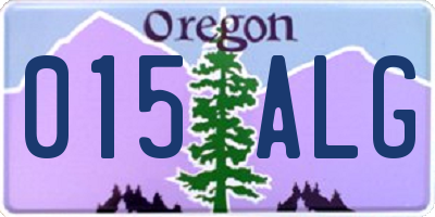 OR license plate 015ALG