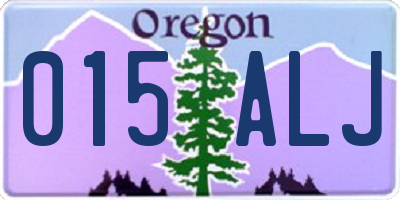 OR license plate 015ALJ