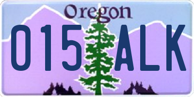 OR license plate 015ALK