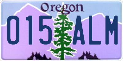 OR license plate 015ALM