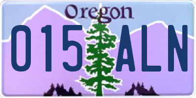OR license plate 015ALN