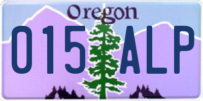 OR license plate 015ALP