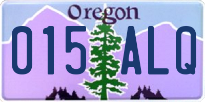 OR license plate 015ALQ