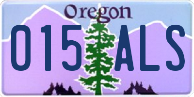 OR license plate 015ALS