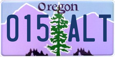 OR license plate 015ALT