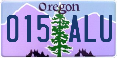 OR license plate 015ALU
