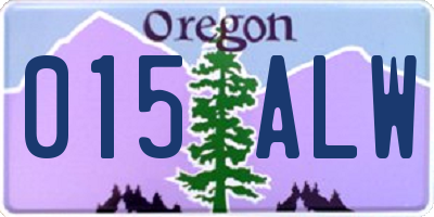 OR license plate 015ALW