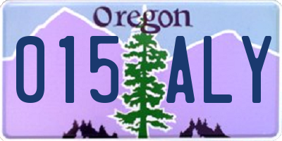 OR license plate 015ALY