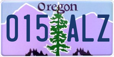 OR license plate 015ALZ