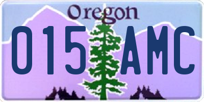 OR license plate 015AMC
