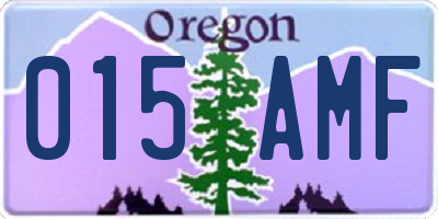 OR license plate 015AMF