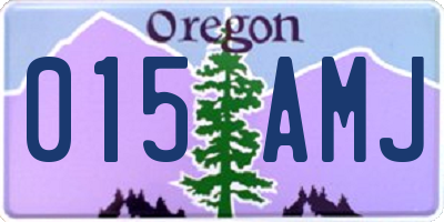 OR license plate 015AMJ