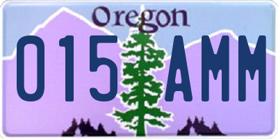 OR license plate 015AMM