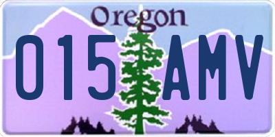 OR license plate 015AMV