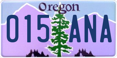OR license plate 015ANA