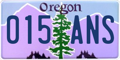 OR license plate 015ANS