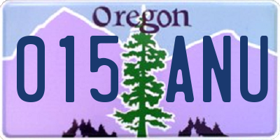 OR license plate 015ANU