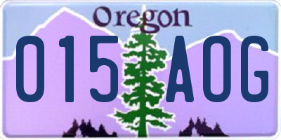 OR license plate 015AOG