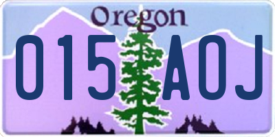 OR license plate 015AOJ