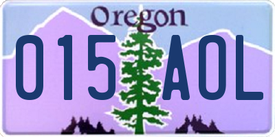 OR license plate 015AOL