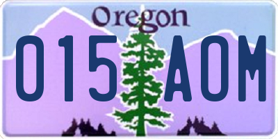 OR license plate 015AOM