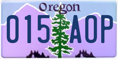 OR license plate 015AOP