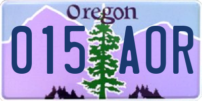 OR license plate 015AOR