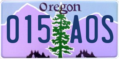 OR license plate 015AOS