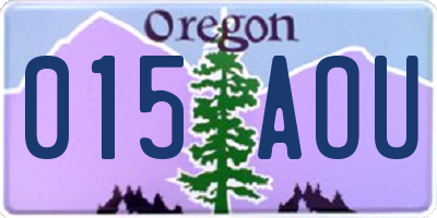 OR license plate 015AOU