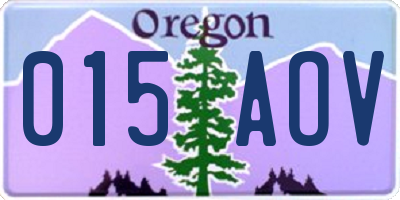 OR license plate 015AOV