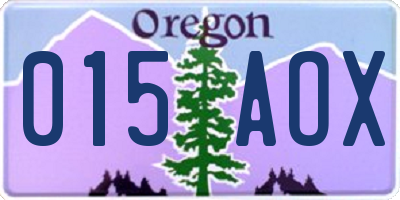 OR license plate 015AOX
