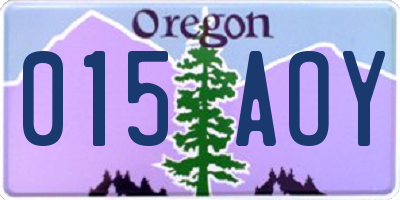 OR license plate 015AOY