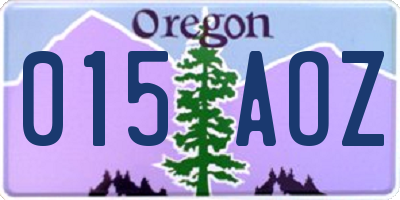 OR license plate 015AOZ