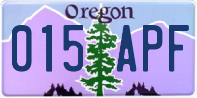 OR license plate 015APF