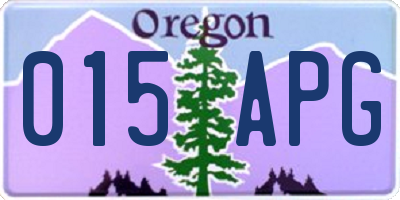 OR license plate 015APG