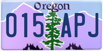 OR license plate 015APJ
