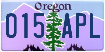 OR license plate 015APL