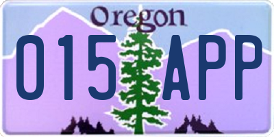 OR license plate 015APP