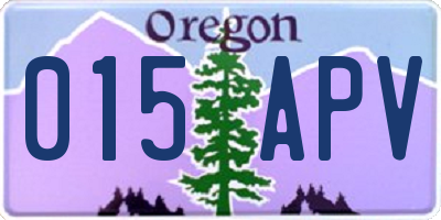 OR license plate 015APV
