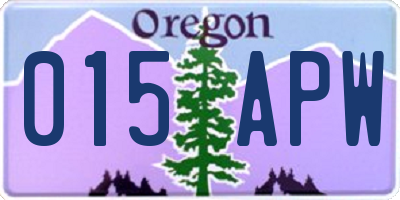 OR license plate 015APW