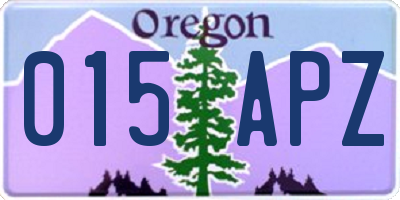 OR license plate 015APZ